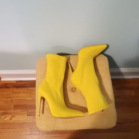 EGO Shoes - Yellow High Heeled Calf Booties